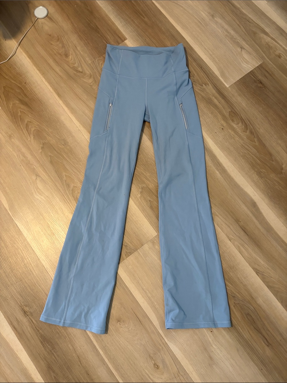Athleta Light Blue High-Rise Flare Yoga Pants